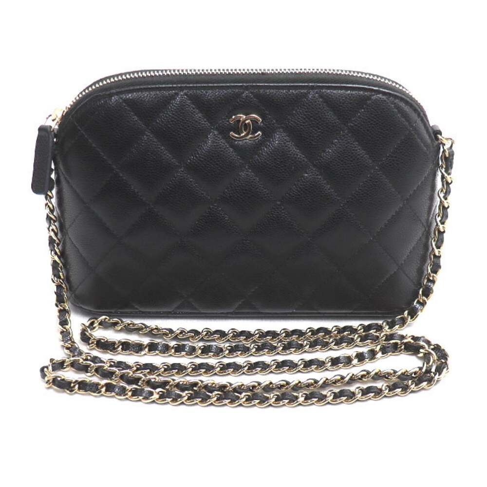 Chanel Cc Dome Zip Clutch With Chain #319110C36B